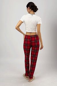 Kırmızı Siyah Beyaz Kadın Yumuşak Dokulu Pijama Altı Eşofman Pamuklu ürün fotoğrafı