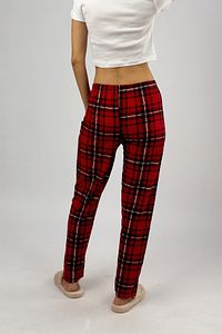 Kırmızı Siyah Beyaz Kadın Yumuşak Dokulu Pijama Altı Eşofman Pamuklu ürün fotoğrafı