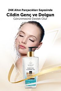 24k Altın Parçacıklı Arındırıcı Nemlendirici Gözenek Sıkılaştırıcı Yüz Temizleme Jeli 200 Ml ürün fotoğrafı