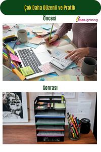 Masa Düzenleyici Organizer Evrak Rafı Masaüstü Organizer Siyah Renk Model 5 ürün fotoğrafı