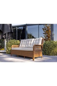Açelya Rattan 3 1 1 Masa Bahçe Balkon Mobilyası Alüminyum Üzeri Örgü Rattan ürün fotoğrafı