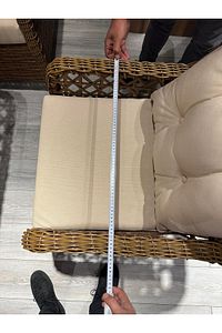 Açelya Rattan 3 1 1 Masa Bahçe Balkon Mobilyası Alüminyum Üzeri Örgü Rattan ürün fotoğrafı