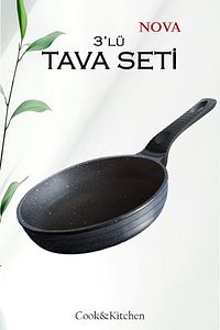 Linka Home 3’lü Tava Seti 20 24 28 Cm Granit Döküm ürün fotoğrafı