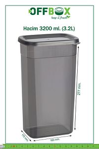 6 Adet 12 Parça 3,2 Litre Mega Boy Dikdörtgen Erzak Bakliyat Saklama Kabı Seti 20 Etiket Hediyeli ürün fotoğrafı