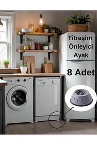 8 Adet Beyaz Eşya Altlığı Ayağı Çamaşır Bulaşık Makinası Buzdolabı Yükseltici ve Titreşim Önleyici ürün fotoğrafı