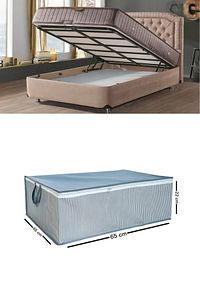 8 Adet Çizgili Baza Tipi Hurc - Baza Altı Büyük Boy Saklama hurcu 65 X 45 X 22 Cm EKİCİHOME0008-8 ürün fotoğrafı