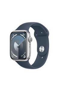 Watch Series 9 GPS 45mm Gümüş Alüminyum Kasa ve Fırtına Mavisi Spor Kordon - M/L ürün fotoğrafı
