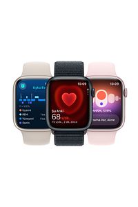 Watch Series 9 GPS 45mm Gümüş Alüminyum Kasa ve Fırtına Mavisi Spor Kordon - M/L ürün fotoğrafı