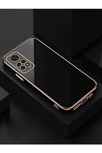 Redmi Note 11 Pro & 12 Pro 4g Kılıf Parlak Kenarlı Altın Işlemeli Kamera Korumalı Kapak ürün fotoğrafı