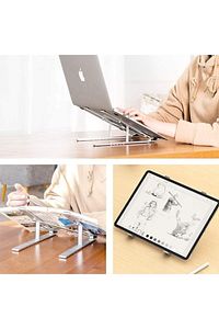 Plastik Beyaz Veya Siyah Renk Katlanabilir Ayarlı Dizüstü Laptop Standı ürün fotoğrafı