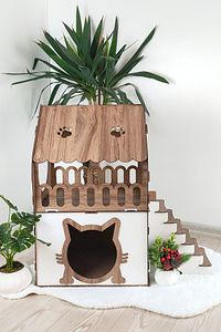 Kedi Evi 2 Katlı Merdivenli ürün fotoğrafı