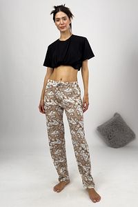 Kadın Pijama Altı Kurdeleli Kahve Beyaz Ayıcık ürün fotoğrafı