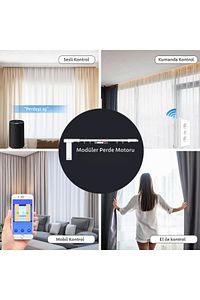 Akıllı Modüler Tuya Uyumlu WiFi Yana Kayar Perde Motor Kiti ( 3 MT ) ürün fotoğrafı