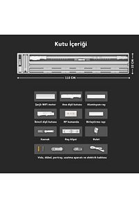 Akıllı Modüler Tuya Uyumlu WiFi Yana Kayar Perde Motor Kiti ( 3 MT ) ürün fotoğrafı