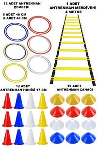 Antrenman Seti 4 Metre Antrenman Merdiveni  12 li Huni 12 li Çanak 12 li Koordinasyon Çemberi Futbol ürün fotoğrafı