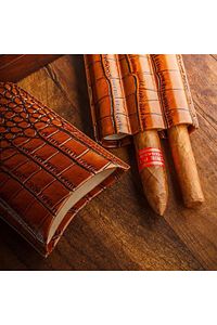 Cohiba Deri Croco 3'lü Puro Kılıfı Kesicili Kahve(56 Ring) ürün fotoğrafı
