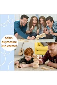 54 Parça Denge Oyunu Jenga Ahşap ürün fotoğrafı