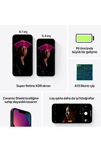iPhone 13 128 GB Siyah Cep Telefonu (Apple Türkiye Garantili) ürün fotoğrafı