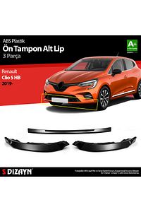 S-dizayn Renault Clio 5 Hb Abs Plastik Ön Tampon Alt Lip 3 Prç. 2019 Üzeri A Kalite Plp3-7027 ürün fotoğrafı