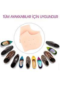 Topuk Gömleği Topuk Dikeni Önleyici 1 Çift Silikon Esnek Ayak Çatlak Tabanlık Nasır Çorabı Topukluk ürün fotoğrafı