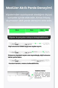 Akıllı Modüler Tuya Uyumlu WiFi Yana Kayar Perde Motor Kiti ( 3 MT ) ürün fotoğrafı