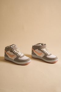 Unisex Taş Beyaz Uzun Bilekli Basket Snekaer Spor Ayakkabı ürün fotoğrafı