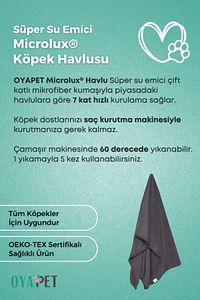 Microlux® Köpek Havlusu 60x90 Cm Kurulama Için Mikrofiber Küçük Ve Orta Irk Süper Su Emici Havlu ürün fotoğrafı