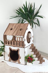 Kedi Evi 2 Katlı Merdivenli ürün fotoğrafı