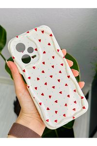 Xiaomi Redmi Note 12 Pro 5g Uyumlu Kırmızı Kalpler BASKI Tasarımlı Silikon Kılıf ürün fotoğrafı
