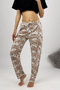 Kadın Pijama Altı Kurdeleli Kahve Beyaz Ayıcık ürün fotoğrafı