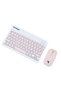 Pembe Tmk-04 Bluetooth Kablosuz Klavye Ve Mouse Seti ürün fotoğrafı