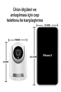 Hareket Algılama & Yüz Tanıma Özellikli Gece Görüş 5MP 1080P IP Kamera Bebek Güvenlik Kamerası ürün fotoğrafı