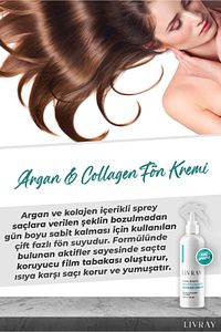 Argan & Kolajen Fön Spreyi - Isıya Ve Güneşe Karşı Koruyucu Saç Spreyi (250 ML) ürün fotoğrafı