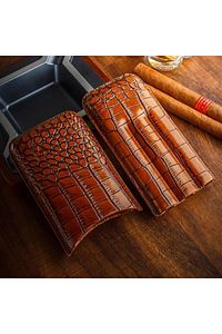 Cohiba Deri Croco 3'lü Puro Kılıfı Kesicili Kahve(56 Ring) ürün fotoğrafı
