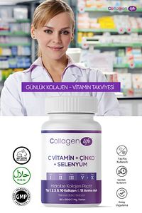 5 Tip Kolajen Tip 1, Tip 2, Tip 3, Tip 5 ,tip 10, ( Selenyum , C Vitamini Ve Çinko ) 90 Tablet ürün fotoğrafı
