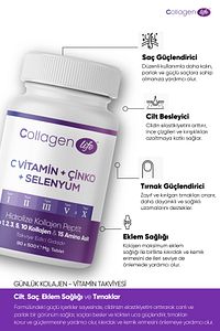 5 Tip Kolajen Tip 1, Tip 2, Tip 3, Tip 5 ,tip 10, ( Selenyum , C Vitamini Ve Çinko ) 90 Tablet ürün fotoğrafı
