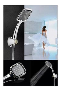 Siyah Kare Banyo Duş Seti Hortum Mafsal Ve Başlık Set ürün fotoğrafı