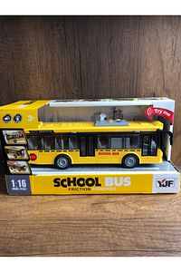 SÜRTMELİ OKUL OTOBÜSÜ OYUNCAK OKUL OTOBÜSÜ SARI SCHOOL BUS KAPILARI AÇILIR IŞIKLI SESLİ OTOBÜS ürün fotoğrafı