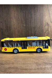 SÜRTMELİ OKUL OTOBÜSÜ OYUNCAK OKUL OTOBÜSÜ SARI SCHOOL BUS KAPILARI AÇILIR IŞIKLI SESLİ OTOBÜS ürün fotoğrafı
