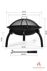 Metal 4 Parça İthal Katlanabilir ve Taşınabilir Ateş Çukuru-Mangal Şömine Bahçe Isıtma Kamp  54 Cm ürün fotoğrafı