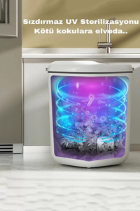 Akıllı Teknolojik Sensörlü Çöp Kovası Ofis Banyo Mutfak 20L UV Işık Antibakteriyel Koku Geçirmez ürün fotoğrafı