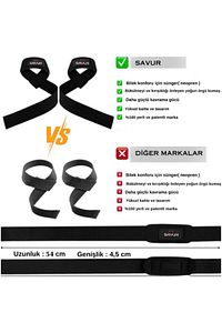 Padded Lifting Straps Siyah Ağırlık Kaldırma Kayışı 2’li ürün fotoğrafı