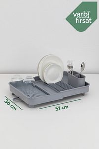 Açılır Kapanır Sürgülü Tabaklık Bulaşıklık Bulaşık Sepeti Bulaşık Kurutma / Açık Gri ürün fotoğrafı