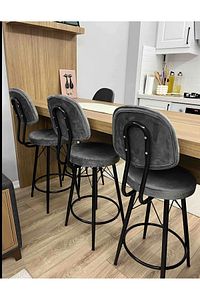 Yeni Dolce Bar Sandalyesi 65 cm Kazayağı Kumaş.90 ile 99 cm arası Ada&Masalara uyumlu ürün fotoğrafı