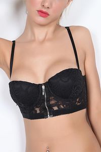 Push-up Dolgulu Dantelli Çapraz Askılı Fermuarlı Büstiyer ürün fotoğrafı