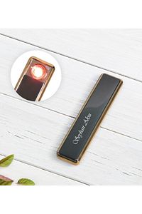 Kişiye Özel Isim Baskılı Çakmak Şarjlı Usb Li Siyah Elektronik Çakmak ürün fotoğrafı