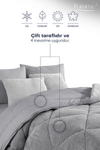 Çift Kişilik Lüx Gri Wellsoft Yorgan Çift Taraflı 195 X 215 ürün fotoğrafı