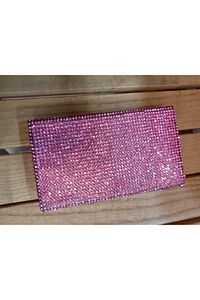 Pembe Taşlı Slim (İnce) Uzun Metal Sigara Kutusu ürün fotoğrafı