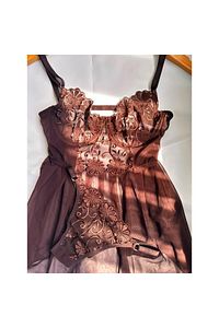 Brown Babydoll Set Gecelik Bralet Takım ürün fotoğrafı