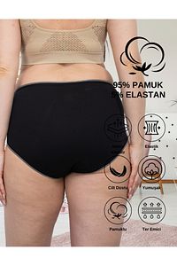 Kadın Büyük Beden Külot Battal, Yüksek Bel, Lastikli (5XL, 6XL, 7XL) 5'li Paket, Kedi Baskılı ürün fotoğrafı